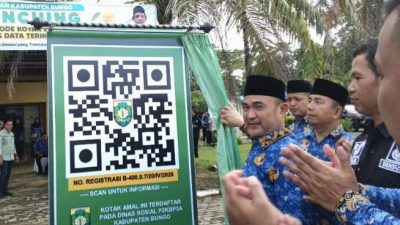 Wujudkan Pengelolaan Donasi yang Transparansi, Bupati Bungo Launching Barcode Digital Kotak Amal