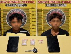 Edarkan Sabu dan Ekstasi, Dua Pemuda Dibekuk Satres Narkoba Polres Bungo di Tanah Sepenggal