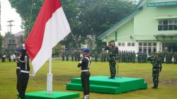 Kasrem 042/Gapu Pimpin Upacara 17-an, Tekankan Disiplin dan Kepedulian terhadap Rakyat