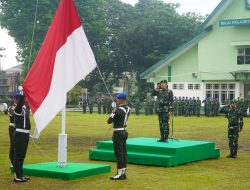 Kasrem 042/Gapu Pimpin Upacara 17-an, Tekankan Disiplin dan Kepedulian terhadap Rakyat