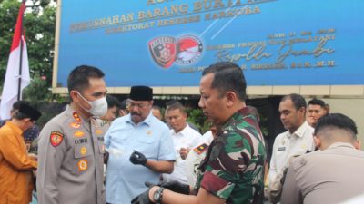 Kasrem 042/Gapu Hadiri Pemusnahan Barang Bukti Narkoba di Polda Jambi