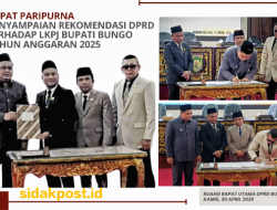 DPRD Bungo Sampaikan Rekomendasi LKPJ Bupati Tahun Anggaran 2025, Wabup : Ini Jadi Bahan Evaluasi