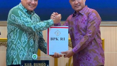 Pemkab Bungo Raih Opini WTP LKPD Tahun 2025, LHP BPK Diterima Bupati 