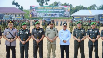 Sertijab Danyonif TP 844/KB, Bupati Agus Apresiasi Sinergi TNI dan Pemkab Tebo