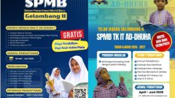 SMA IT Ad-Dhuha Buka SPMB Gelombang II, Gratiskan Biaya Pendidikan bagi Anak Yatim dan Piatu