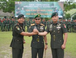 Tongkat Komando Yonif 142/Ksatria Jaya Berganti, Danrem 042/Gapu Pimpin Sertijab