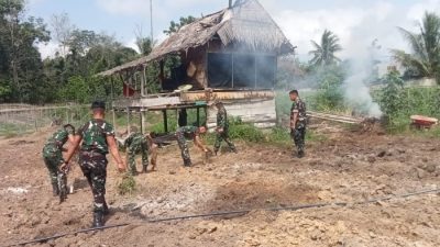 Usai Dibajak, Satgas TMMD Rapikan Lahan Ketahanan Pangan Demi Hasil Pertanian Maksimal