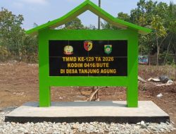 TMMD Ke-129 Tinggalkan Jejak, Tugu Prasasti Jadi Simbol Gotong Royong di Desa Tanjung Agung