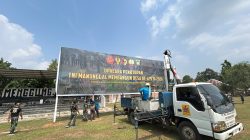 Banner Penutupan TMMD 129 Mulai Dipasang di Tanjung Agung