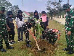Jaga Lingkungan, Satgas TMMD ke-129 Kodim Bute Tanam 100 Pohon