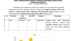 Kualitas Udara di Bungo Memburuk, Nilai ISPU Meningkat Tembus 163