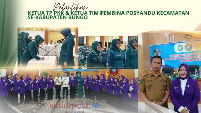 Darmawati Resmi Dilantik Jadi Ketua TP PKK dan Pembina Posyandu Pasar Muara Bungo