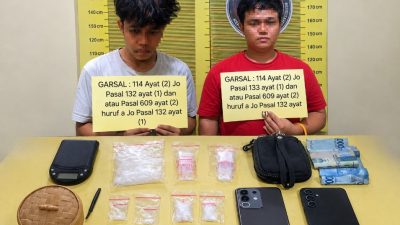 Kerap Transaksi Narkoba di Kebun Sawit, Dua Pria di Jujuhan Diringkus Polisi