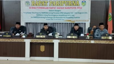 DPRD Tebo Gelar Rapurna, Sampaikan Nota Pengantar Perubahan APBD TA 2026