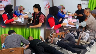 Peringati HUT ke-75 Humas Polri, Polres Bungo Gelar Donor Darah Serentak