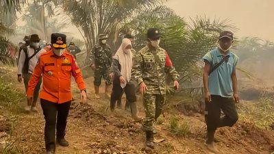 Al Haris dan Danrem Turun Langsung Padamkan Karhutla di Kumpeh
